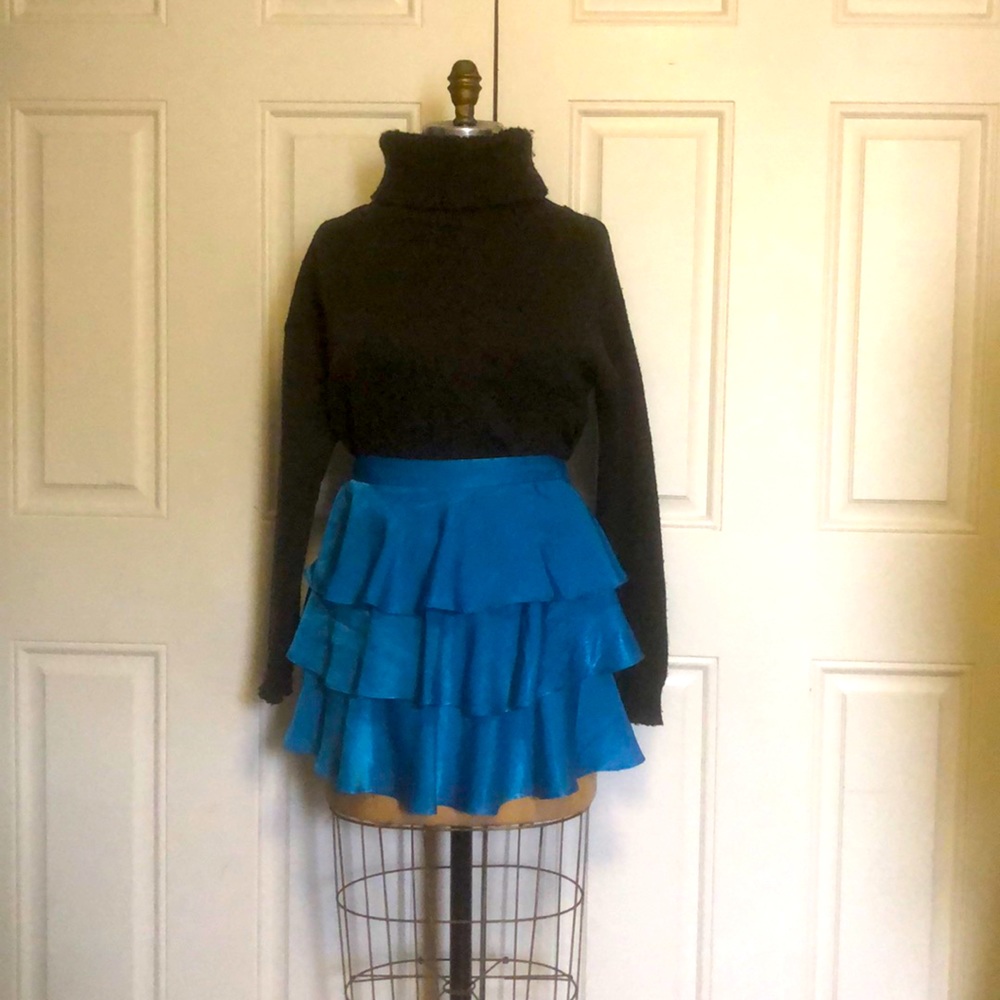 Zara Cerulean Blue Ruffle Skirt